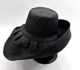 Raffia Curve Brim Hat Standard Brim in Black Madagascan