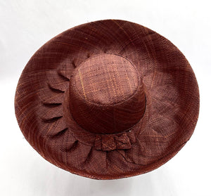 Raffia Curve Brim Hat Standard Brim in Brown Madagascan