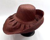 Raffia Curve Brim Hat Standard Brim in Brown Madagascan