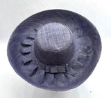 Raffia Curve Brim Hat Standard Brim in Cornflower Madagascan