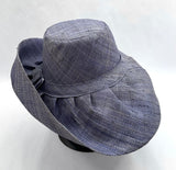 Raffia Curve Brim Hat Standard Brim in Cornflower Madagascan