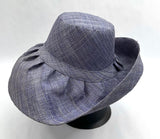Raffia Curve Brim Hat Standard Brim in Cornflower Madagascan