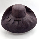 Raffia Curve Brim Hat Standard Brim in Dark Chocolate Madagascan