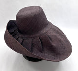 Raffia Curve Brim Hat Standard Brim in Dark Chocolate Madagascan