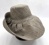 Raffia Curve Brim Hat Standard Brim in Dove Grey Madagascan
