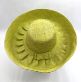 Raffia Curve Brim Hat Standard Brim in Lime Green Madagascan