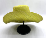 Raffia Curve Brim Hat Standard Brim in Lime Green Madagascan