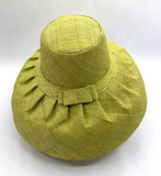 Raffia Curve Brim Hat Standard Brim in Lime Green Madagascan