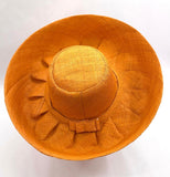 Raffia Curve Brim Hat Standard Brim in Marigold Madagascan