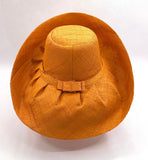 Raffia Curve Brim Hat Standard Brim in Marigold Madagascan
