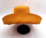 Raffia Curve Brim Hat Standard Brim in Marigold Madagascan