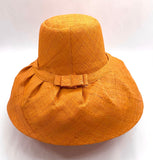 Raffia Curve Brim Hat Standard Brim in Marigold Madagascan