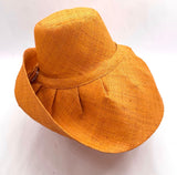 Raffia Curve Brim Hat Standard Brim in Marigold Madagascan