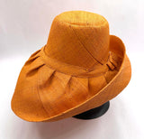 Raffia Curve Brim Hat Standard Brim in Marigold Madagascan