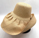 Raffia Curve Brim Hat Standard Brim in Natural Madagascan