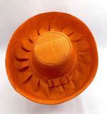 Raffia Curve Brim Hat Standard Brim in Orange Madagascan
