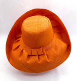 Raffia Curve Brim Hat Standard Brim in Orange Madagascan