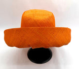 Raffia Curve Brim Hat Standard Brim in Orange Madagascan
