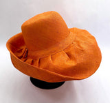 Raffia Curve Brim Hat Standard Brim in Orange Madagascan