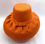 Raffia Curve Brim Hat Standard Brim in Orange Madagascan