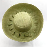 Raffia Curve Brim Hat Standard Brim in Pale Green Madagascan