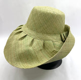 Raffia Curve Brim Hat Standard Brim in Pale Green Madagascan