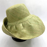 Raffia Curve Brim Hat Standard Brim in Pale Green Madagascan