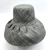 Raffia Curve Brim Hat Standard Brim in Pewter Grey Madagascan