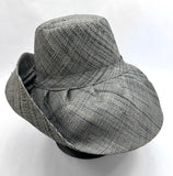 Raffia Curve Brim Hat Standard Brim in Pewter Grey Madagascan