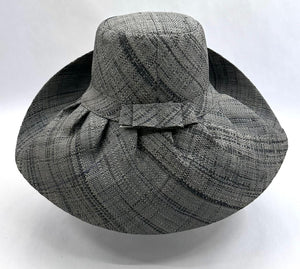Raffia Curve Brim Hat Standard Brim in Pewter Grey Madagascan