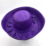 Raffia Curve Brim Hat Standard Brim in Purple Madagascan