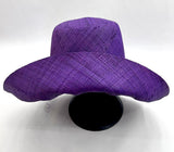 Raffia Curve Brim Hat Standard Brim in Purple Madagascan