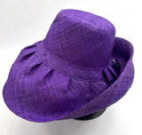 Raffia Curve Brim Hat Standard Brim in Purple Madagascan
