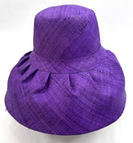 Raffia Curve Brim Hat Standard Brim in Purple Madagascan
