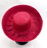 Raffia Curve Brim Hat Standard Brim in Red Madagascan