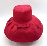 Raffia Curve Brim Hat Standard Brim in Red Madagascan