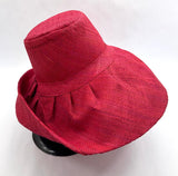Raffia Curve Brim Hat Standard Brim in Red Madagascan