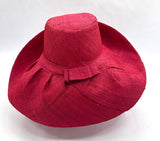 Raffia Curve Brim Hat Standard Brim in Red Madagascan