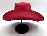 Raffia Curve Brim Hat Standard Brim in Red Madagascan