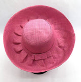 Raffia Curve Brim Hat Standard Brim in Rose Pink Madagascan