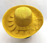 Raffia Curve Brim Hat Standard Brim in Yellow Madagascan