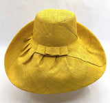Raffia Curve Brim Hat Standard Brim in Yellow Madagascan