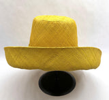Raffia Curve Brim Hat Standard Brim in Yellow Madagascan