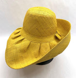 Raffia Curve Brim Hat Standard Brim in Yellow Madagascan