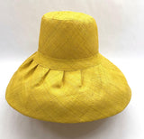 Raffia Curve Brim Hat Standard Brim in Yellow Madagascan