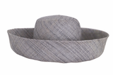 Raffia Curve Brim Hat Standard Brim in Anchor Grey Madagascan