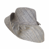 Raffia Curve Brim Hat Standard Brim in Anchor Grey Madagascan