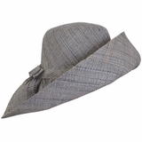 Raffia Curve Brim Hat Standard Brim in Anchor Grey Madagascan