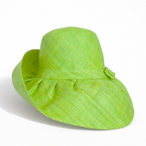 Raffia Curve Brim Hat Standard Brim in Apple Green Madagascan