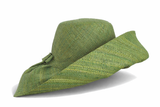 Raffia Curve Brim Hat Standard Brim in Avocado Madagascan